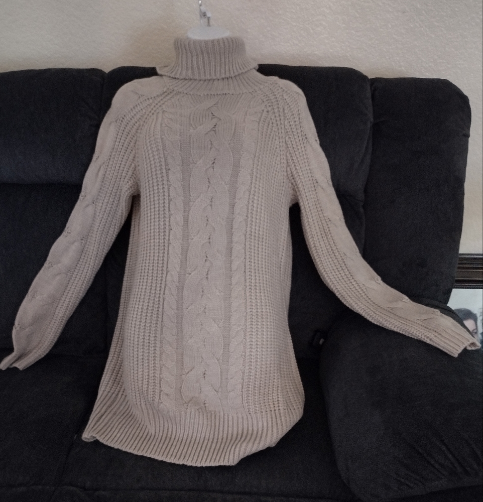 Beige sweater dress or oversized sweater